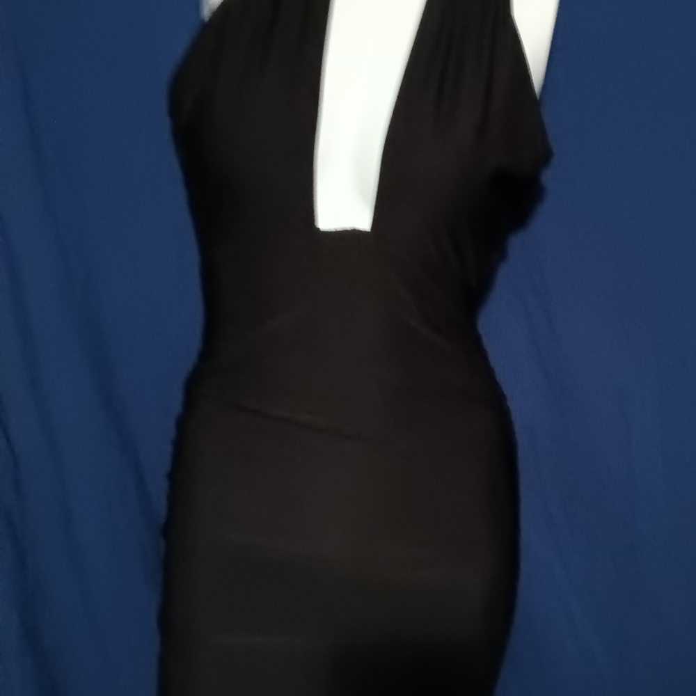 Elegant Black Halter Dress